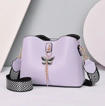 2021 Women White Handbag New Designer Butterfly Tassel PU Leather Messenger Bags Ladies Crossbody Female Tote Shoulder Bag