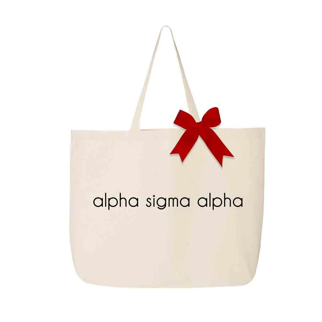 Alpha Sigma Alpha Tote Bag with Bow in Sorority Color