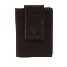 Ariat Brown Bi-fold Money Clip Wallet w/ Shield Logo A3543744