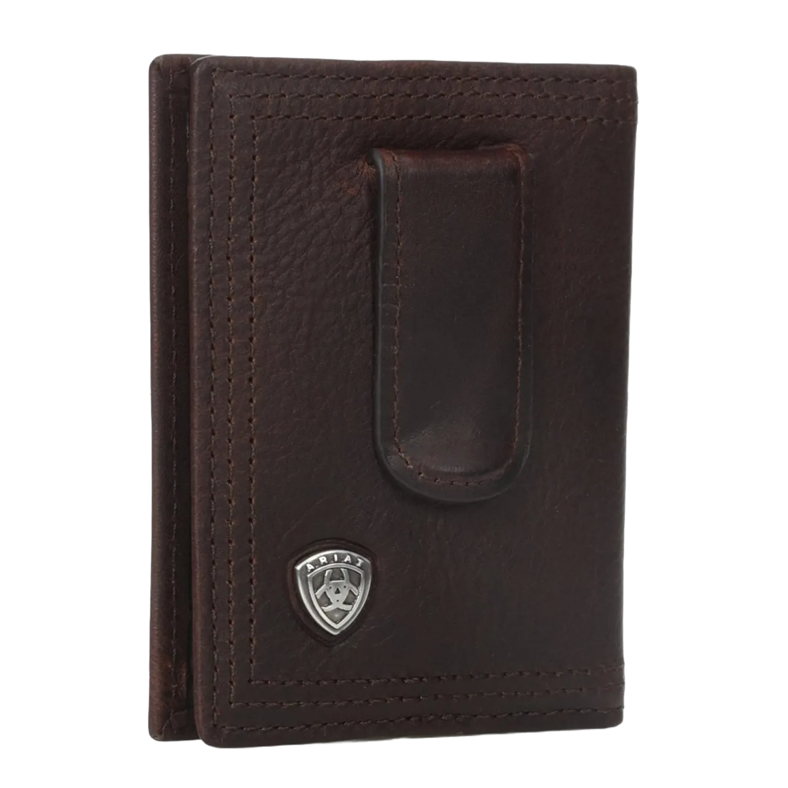 Ariat® Men's Rowdy Dark Copper Bi-Fold Money Clip Wallet A35124283