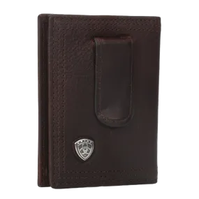 Ariat® Men's Rowdy Dark Copper Bi-Fold Money Clip Wallet A35124283