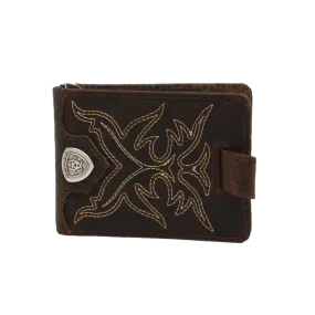 Ariat® Men's Western Brown Boot Stitching Bifold Money Clip A3510902