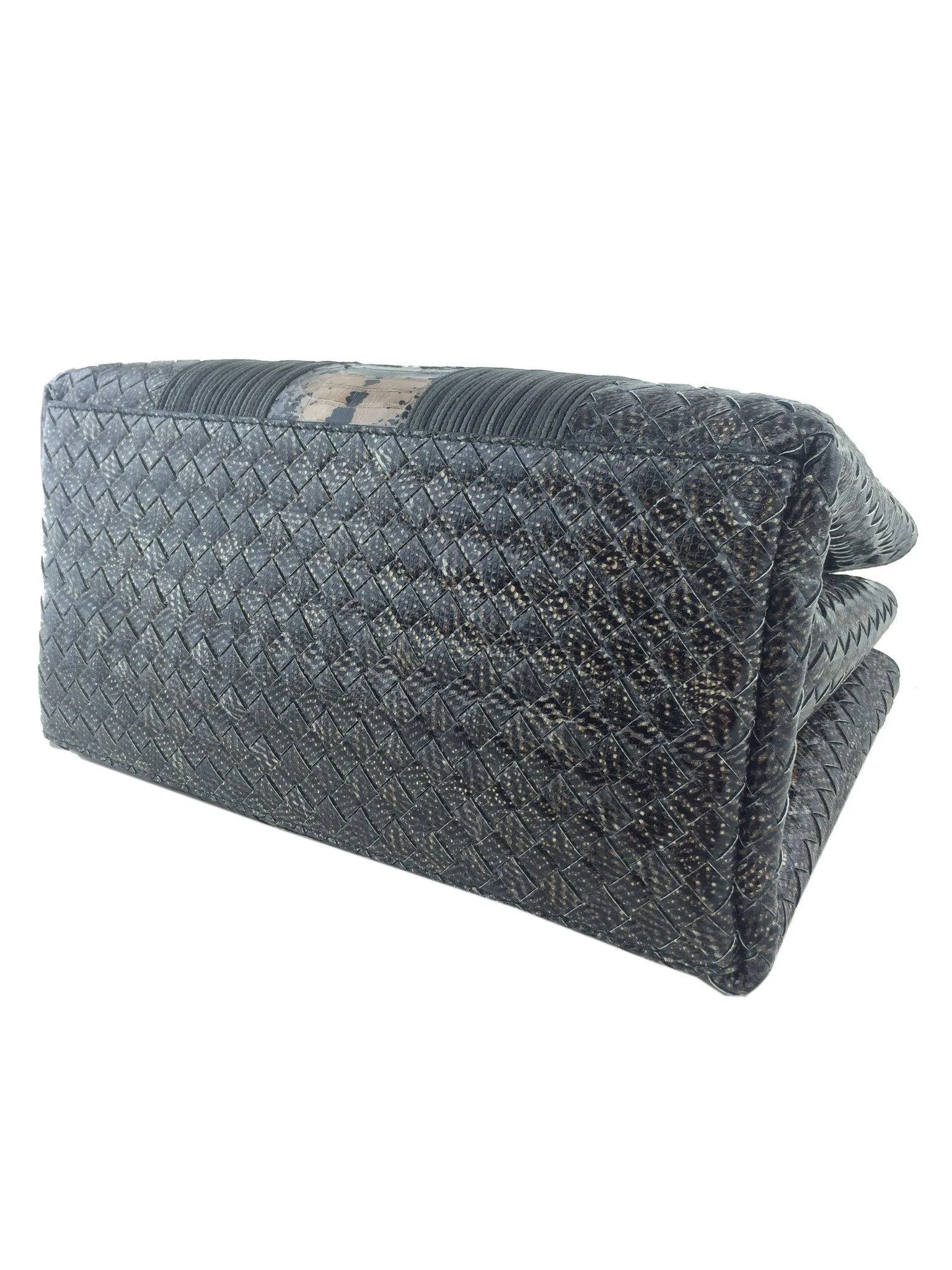 Bottega Veneta Intrecciato Snakeskin Small Roma Bag NEW