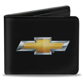 Chevy Bowtie Black & Gold Logo Bi-Fold Wallet