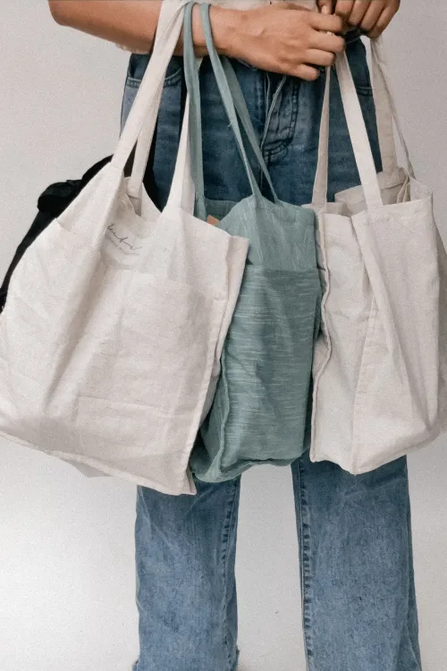 Ekatra Eco Friendly Teal Premimum Linen Tote Bags