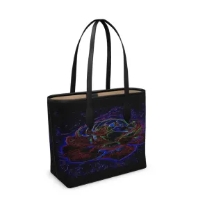 Floral Embosses: Roses 01-01 Designer Narrow Leather Shopper Bag