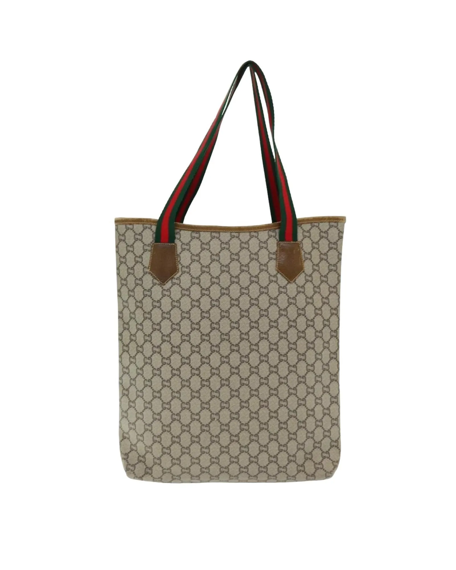 GG Plus Supreme Web Sherry Line Tote Bag PVC Leather and GG Canvas