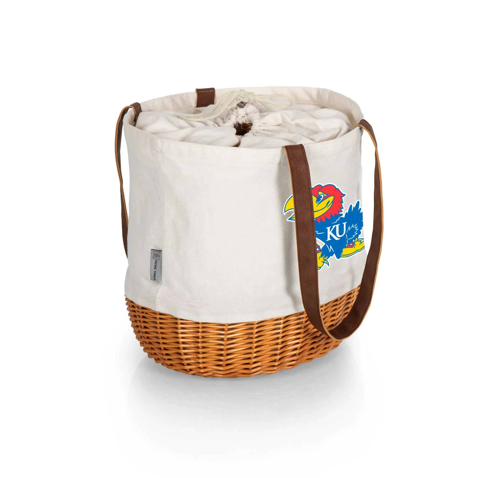 Kansas Jayhawks - Coronado Canvas and Willow Basket Tote