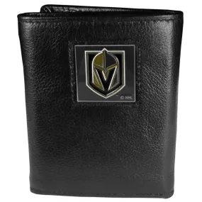 Las Vegas Golden Knights® Deluxe Leather Tri-fold Wallet Packaged in Gift Box