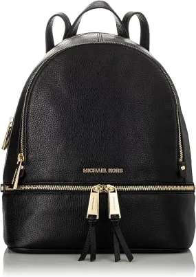 MICHAEL Michael Kors Rhea Zip Leather Backpack, Medium, Black