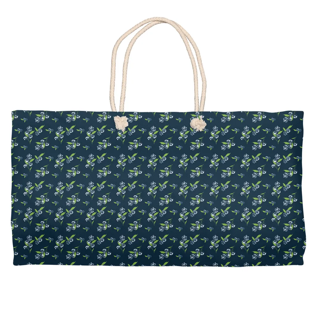 Navy Florals Weekender Tote