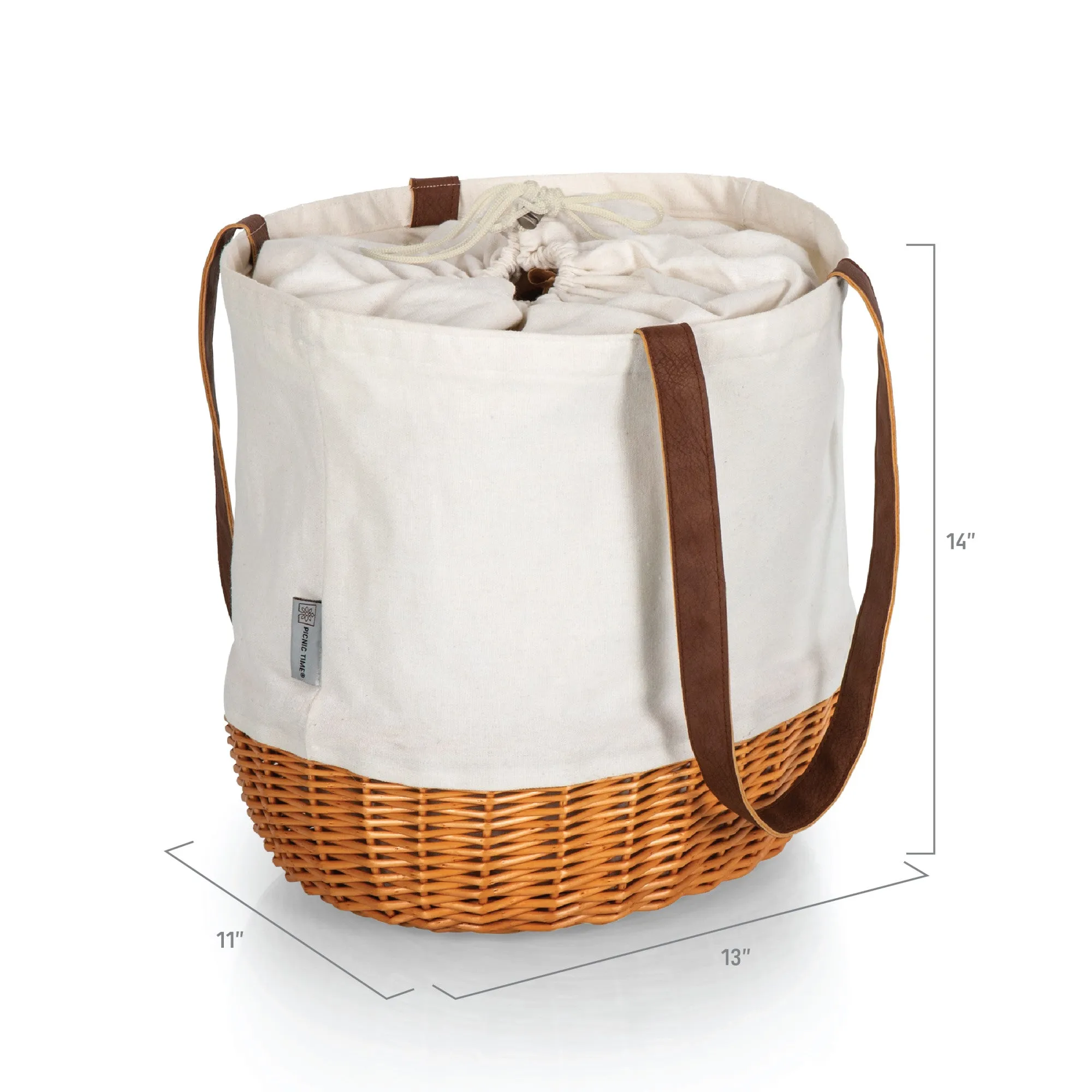 NC State Wolfpack - Coronado Canvas and Willow Basket Tote