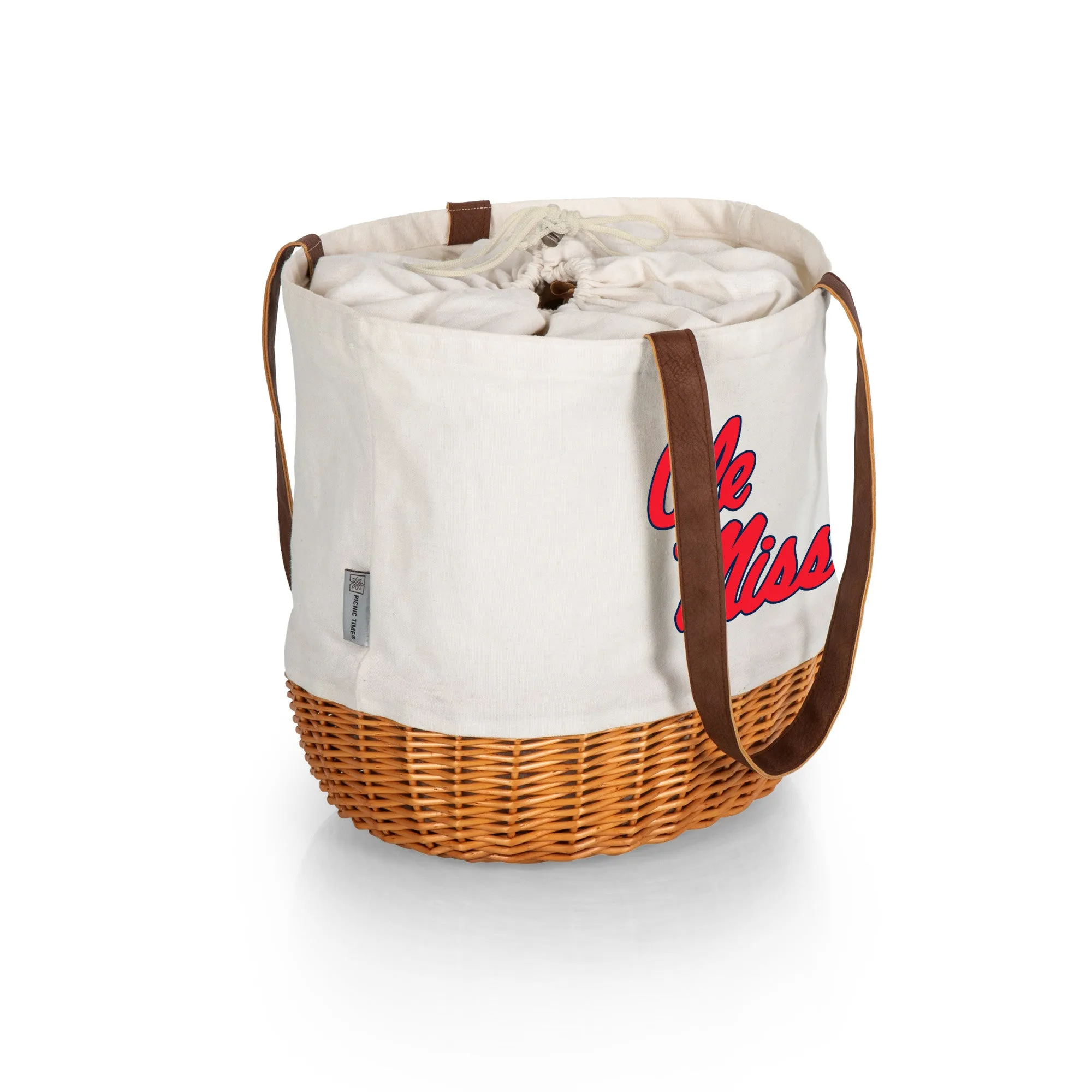 Ole Miss Rebels - Coronado Canvas and Willow Basket Tote