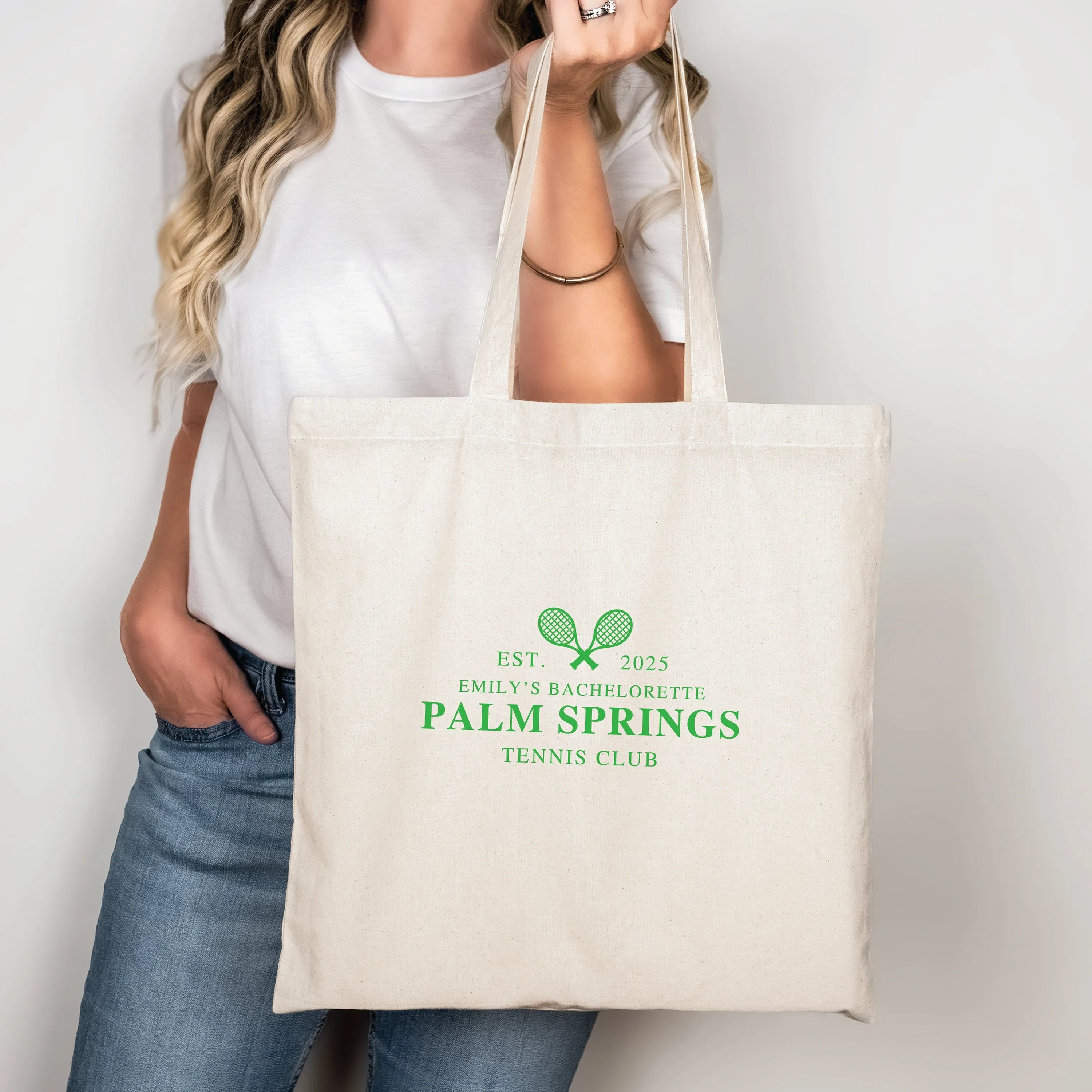 Palm Springs Tennis Club Bachelorette Canvas Tote Bag