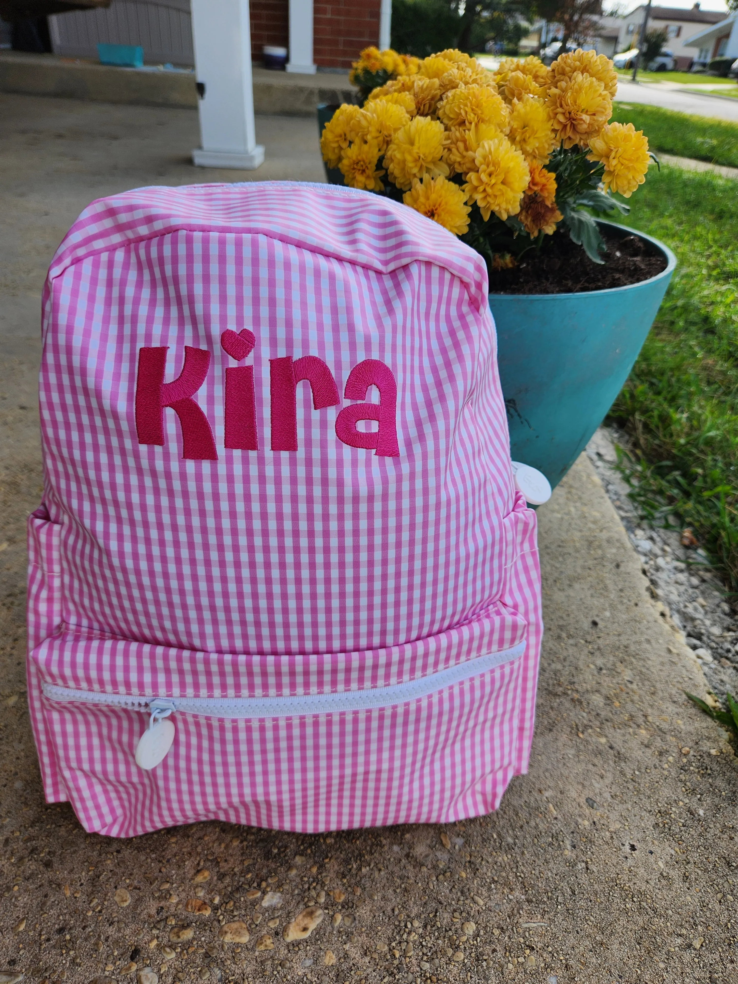 Pink Gingham Backpack