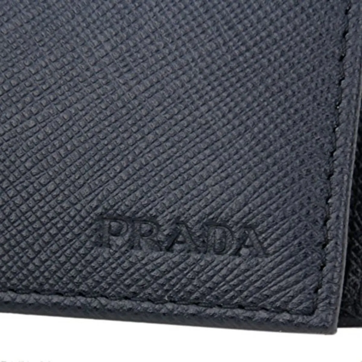 Prada Men's Baltico Blue Saffiano Leather Logo Billfold Bifold Wallet