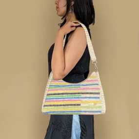 Shimmery Multicolored Designer Upcycled Handwoven Baguette Bag (BTBD1124-003) PS_W