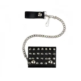 Studded Tri-fold Chain Wallet