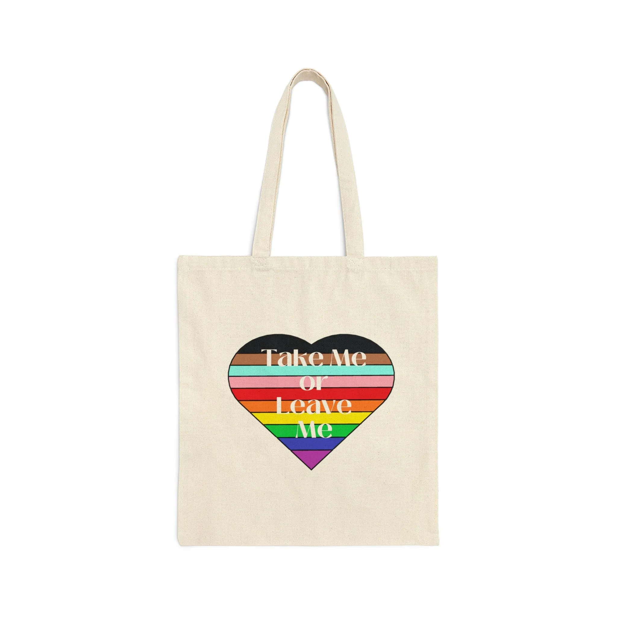 Take Me or Leave Me Heart Flag Canvas Tote