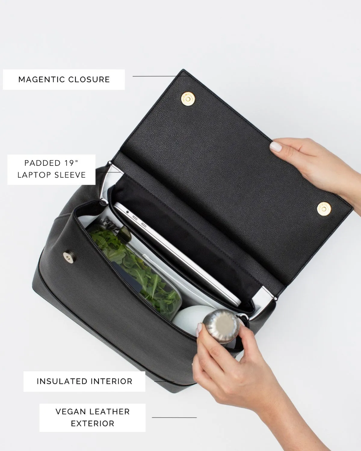 The Backpack - Black | Designer Lunch Bags & Totes