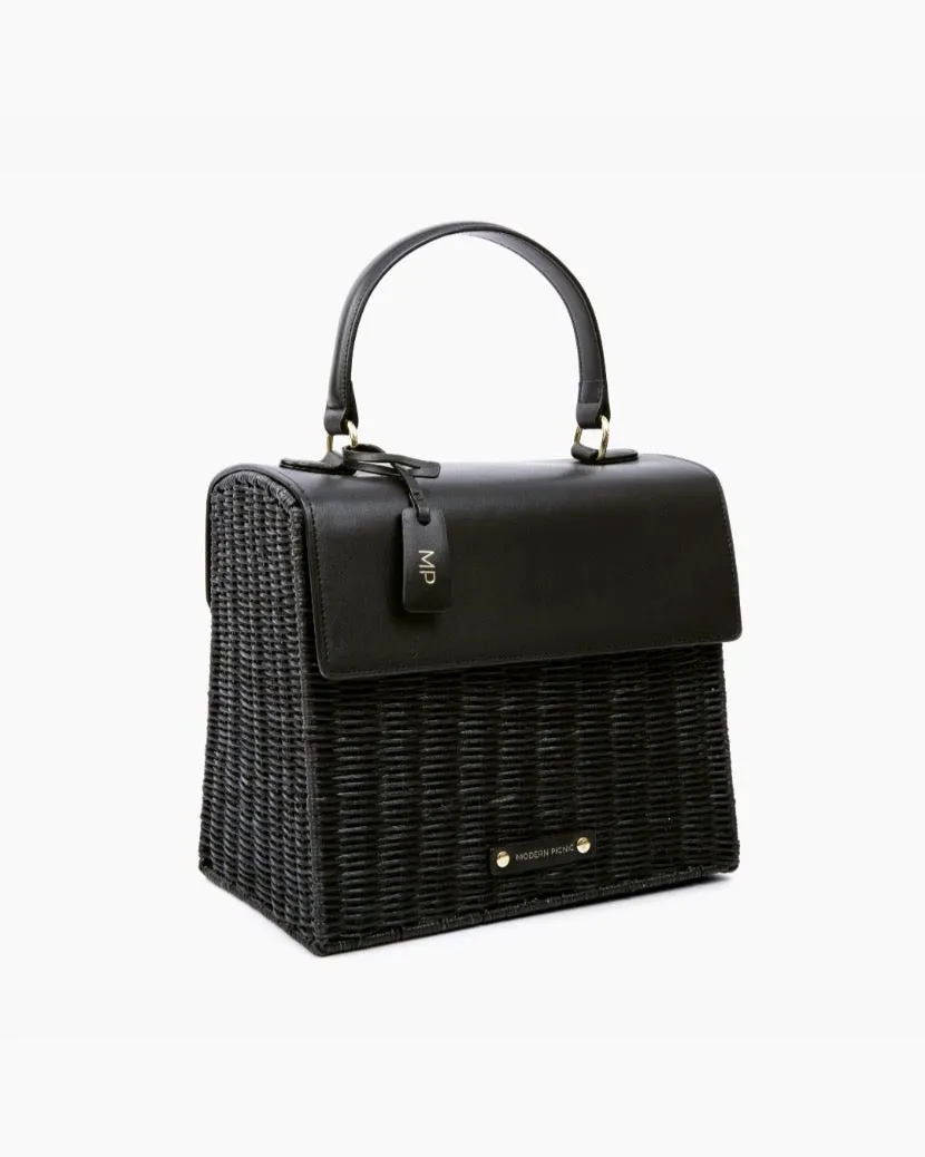 The Luncher - Black Wicker | Designer Lunch Bags & Totes