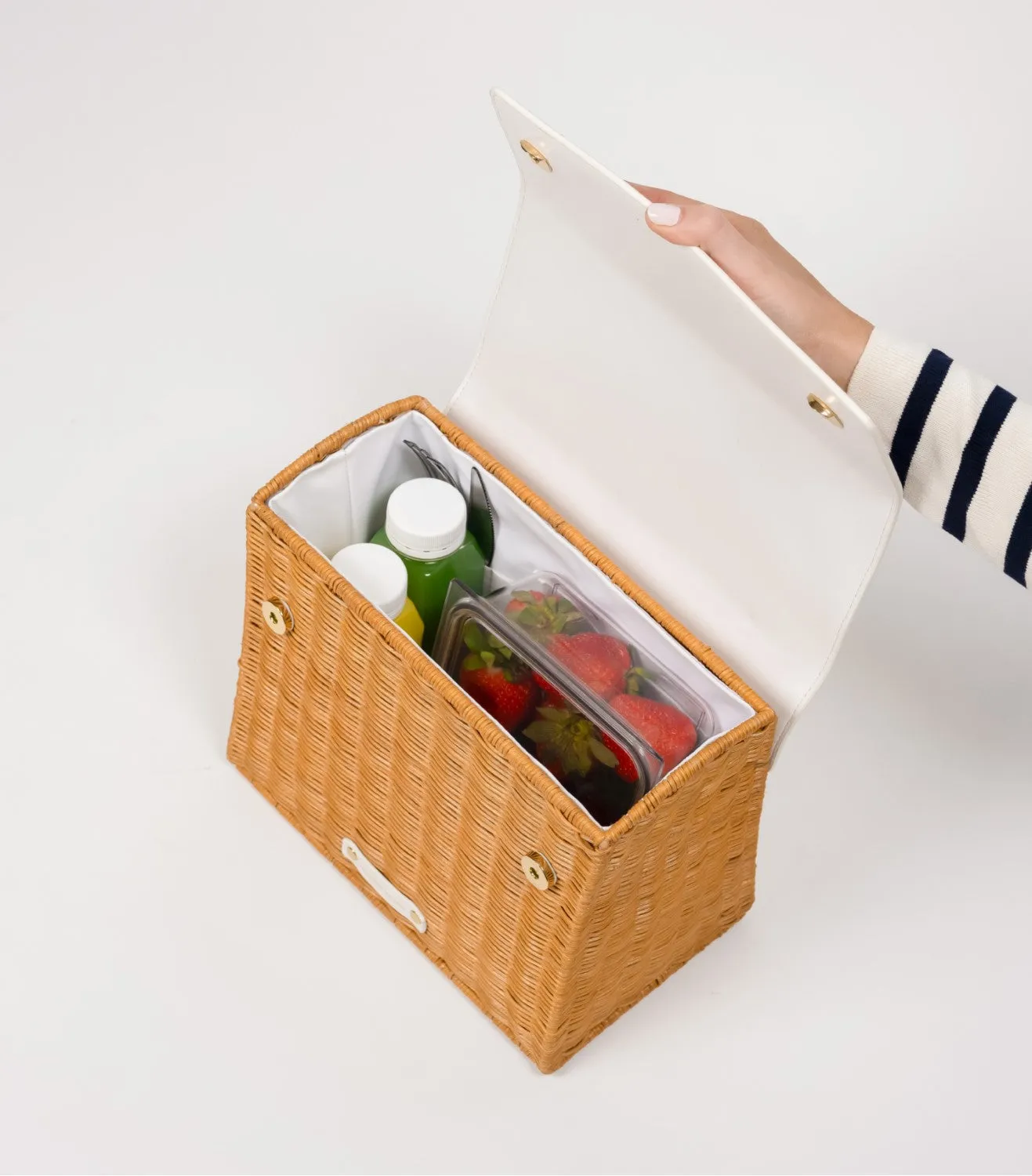 The Luncher - White Wicker | Designer Lunch Bags & Totes