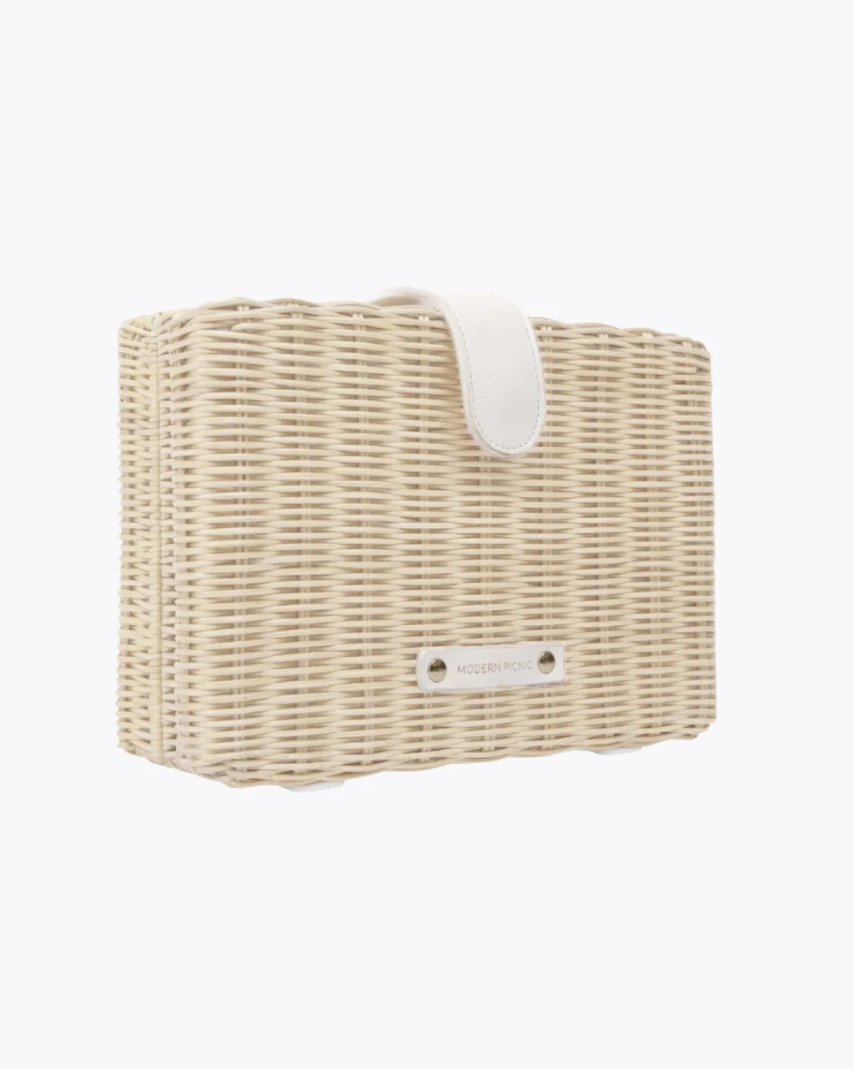 The Snacker - White Wicker | Designer Lunch Bags & Totes