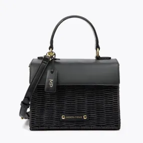 The Wicker Mini - Black Wicker | Designer Lunch Bags & Totes