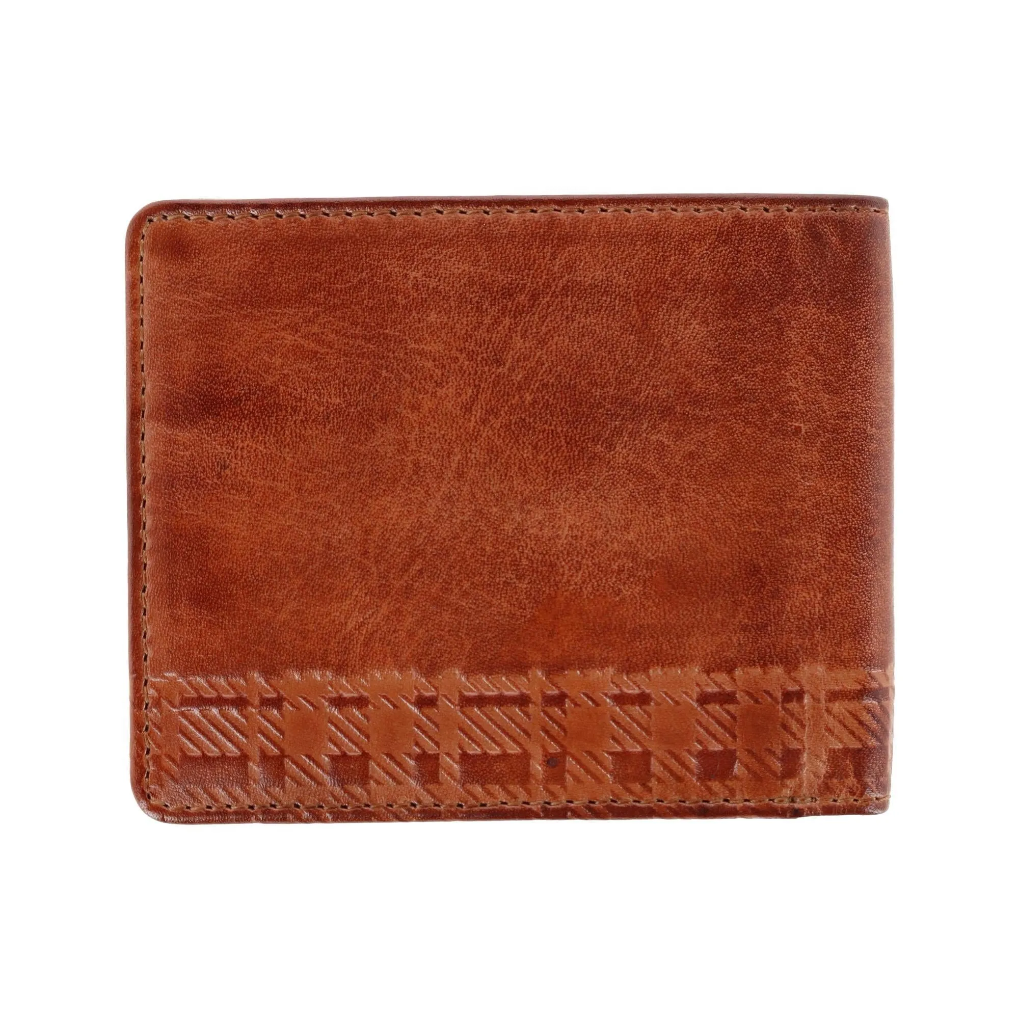 Trafalgar Men's Caelen Plaid Embossed FRID Bifold Wallet