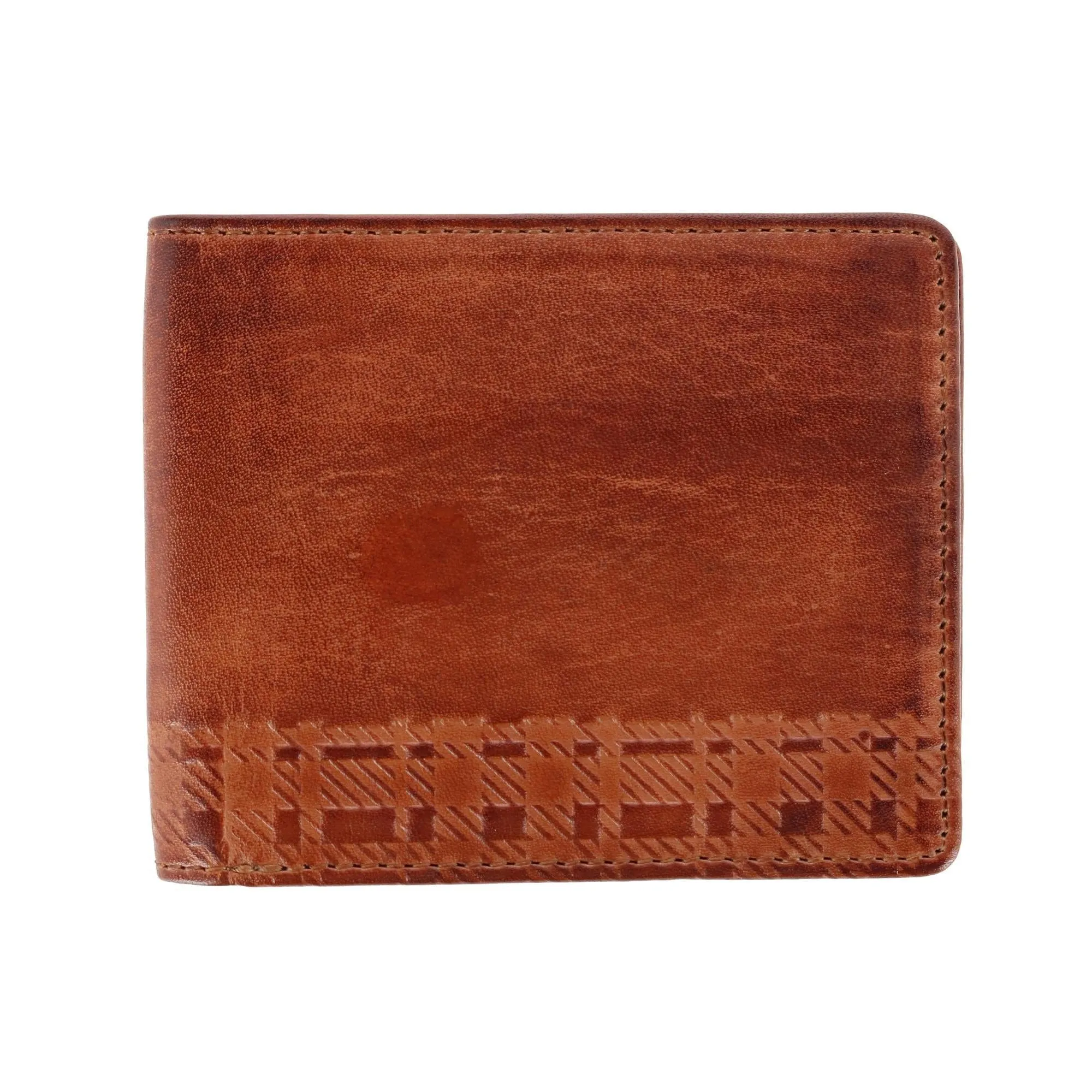 Trafalgar Men's Caelen Plaid Embossed FRID Bifold Wallet