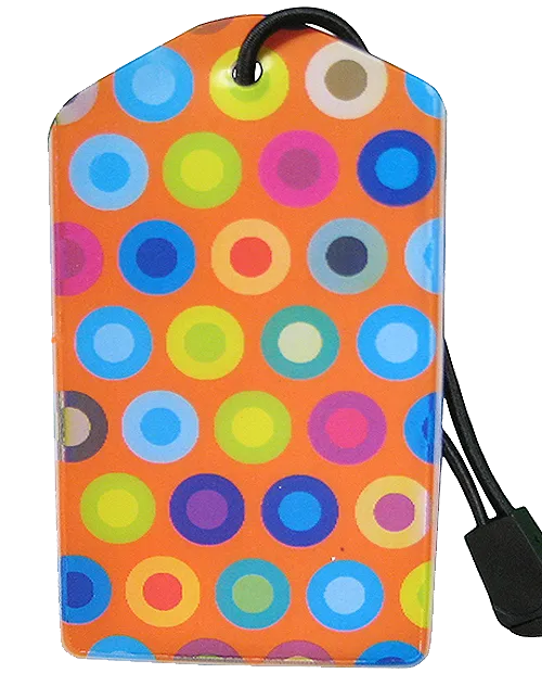 z Luggage Tag: Fun Dots Orange